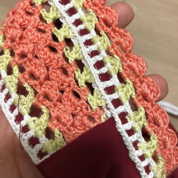 becca swimwear large bottoms l red dark Knitted Sides New da - Picture 6 of 8